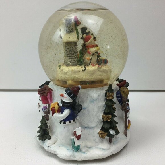 The Cherished Home Collection Deluxe Musical Snowglobe With Snow Motion Snowman - Picture 9 of 11